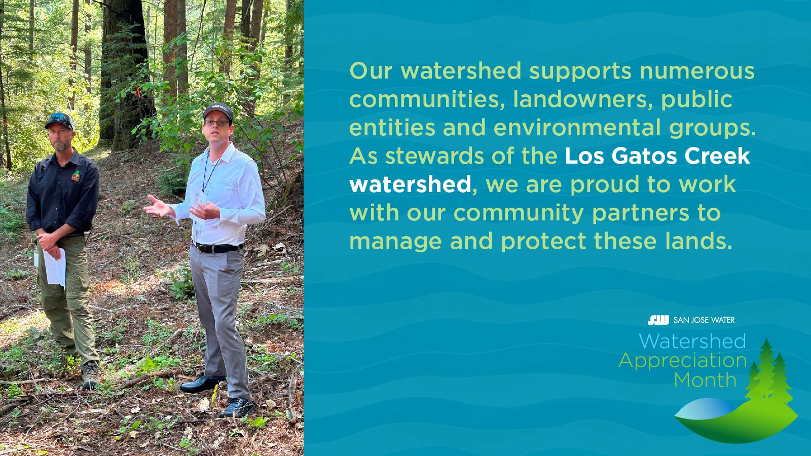 two employees by the Los Gatos Creek Watershed