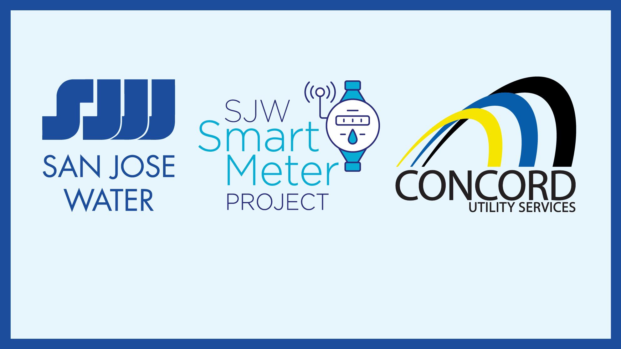 San Jose Water logo, SJW Smart Meter project logo and Concord Utility Services logo