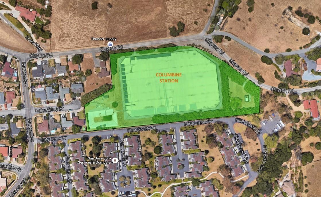 overhead view of columbine station