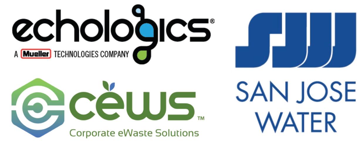 echologics, Corporate eWaste Solutions and San Jose Water logos