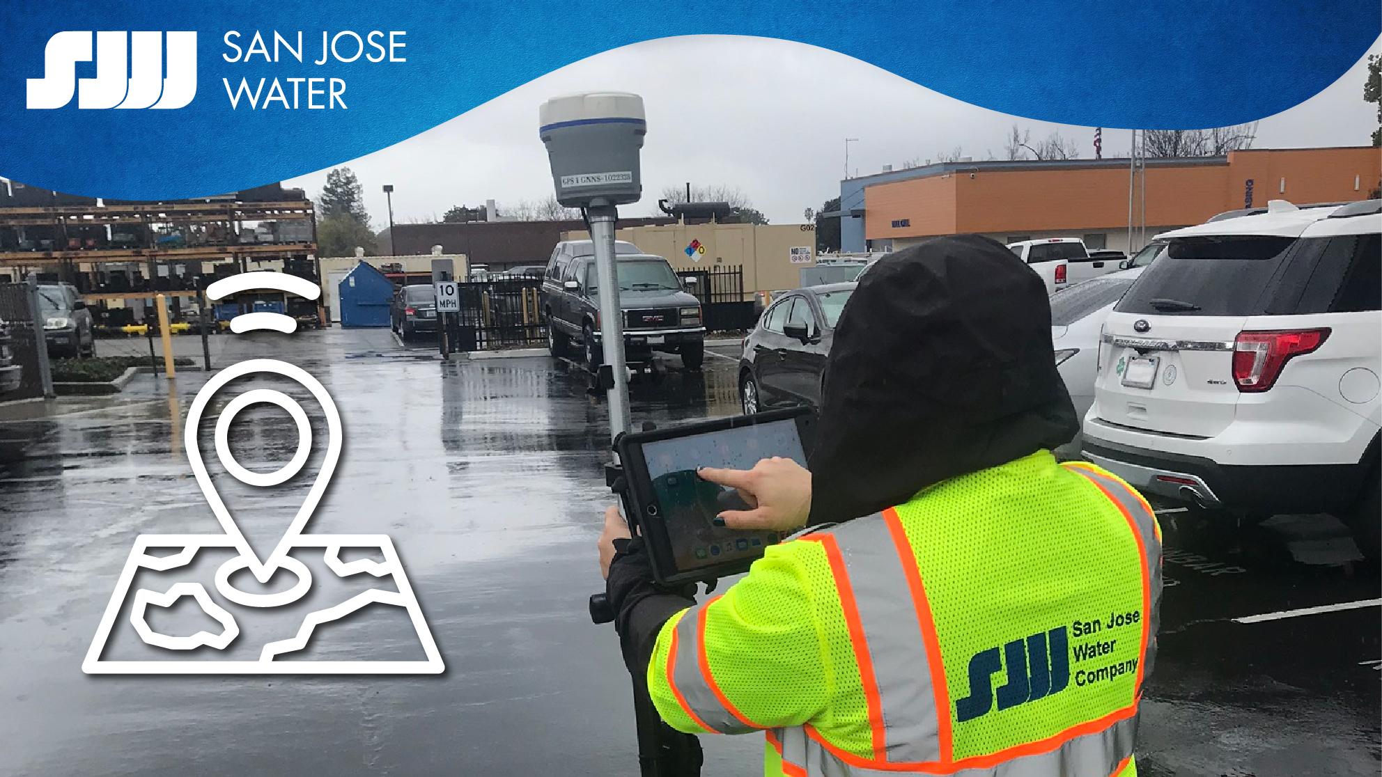 San Jose Water employee using GIS in the field