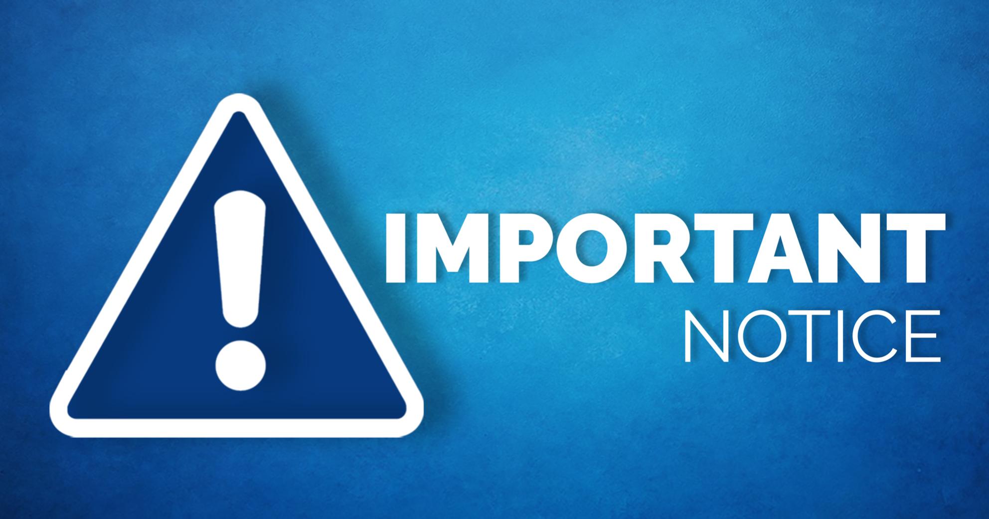 important notice graphic with exclamation point