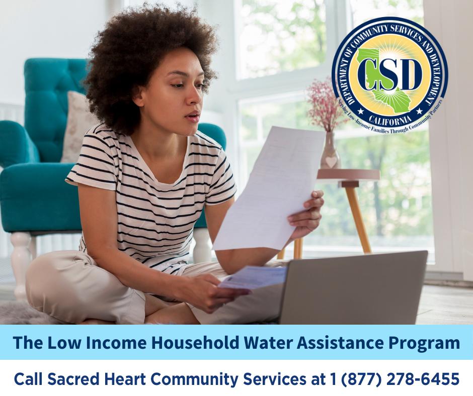 LIHWAP ad showing woman paying bills 1-877-278-6455