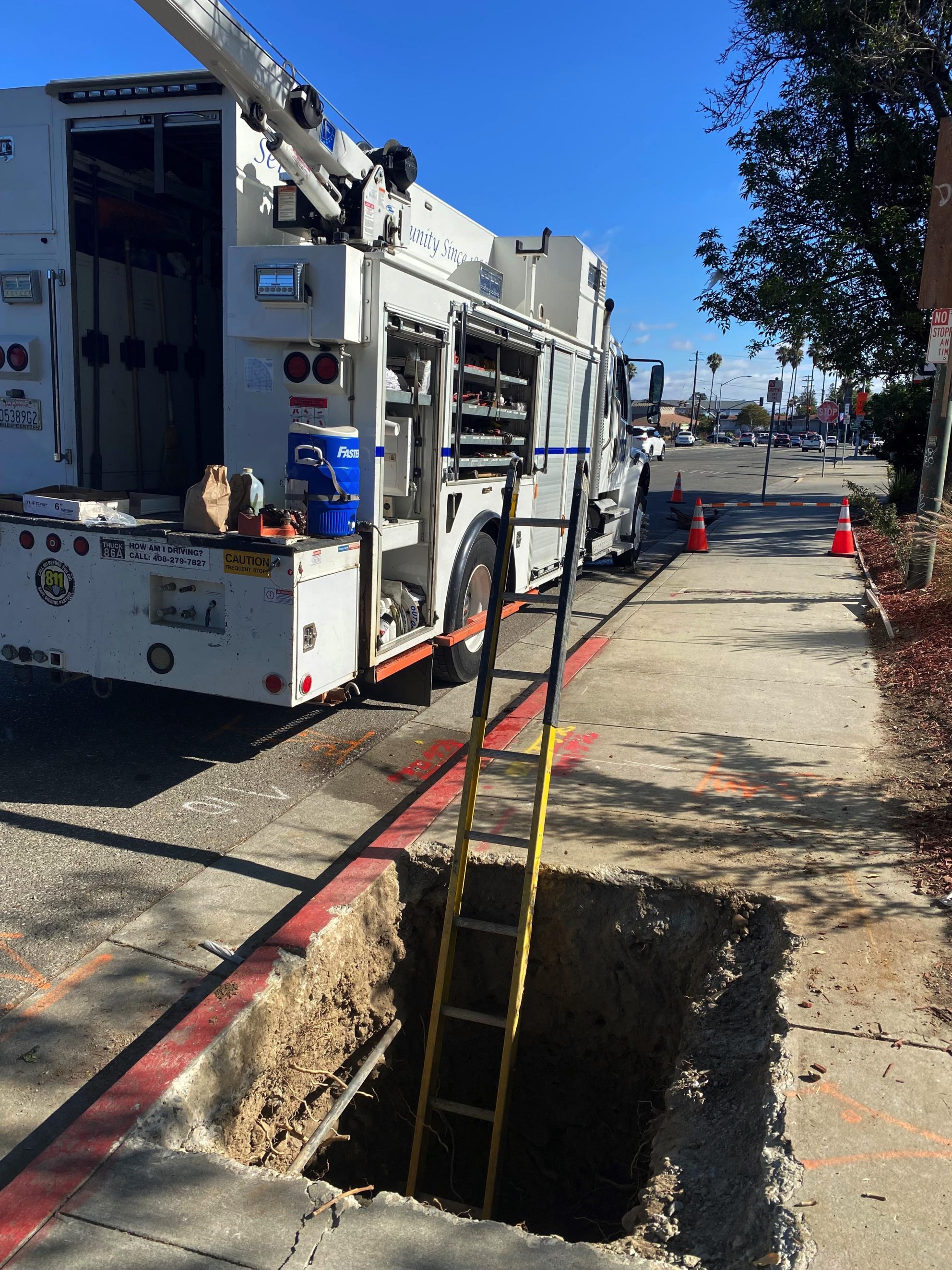 Hydrant replacement excavation site