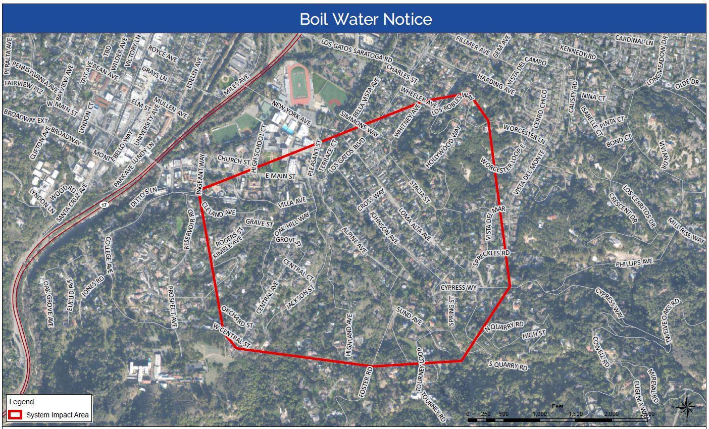 Map of Affected LG Main Break