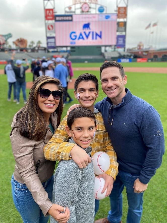 Photo of Colby Sneed and his family at a baseball game