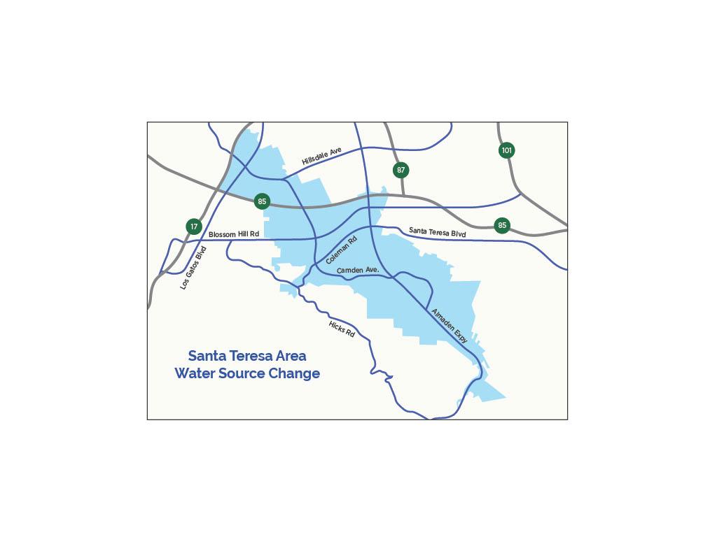 Map of area affecting Santa Teresa customers