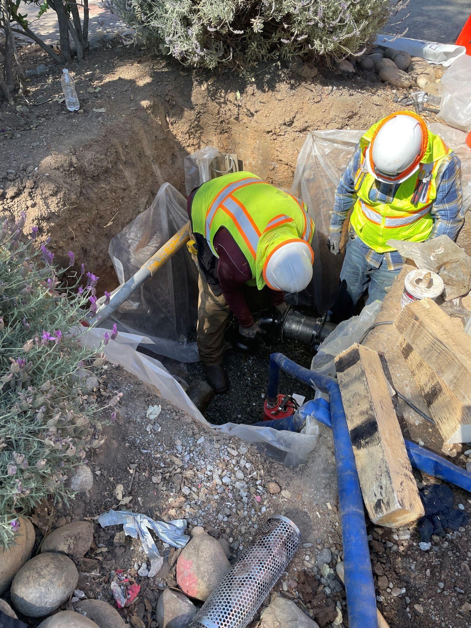 Installation of a new fire hydrant on Ravenwood Drive