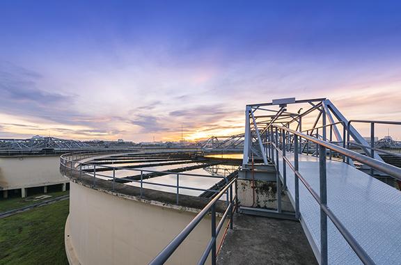 Recycled Water Image_72dpi.jpg Outdoor shot of a water treatment tank at sunrise