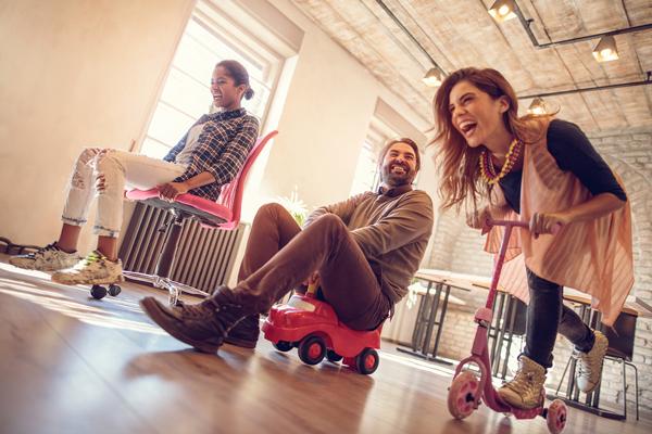 Family on Scooters